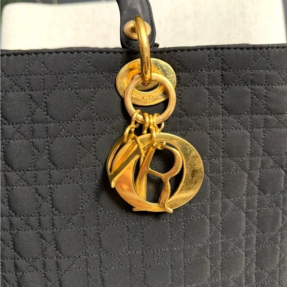 Authentic Christian Dior Lady Dior bag gold charms - Picture 12 of 16